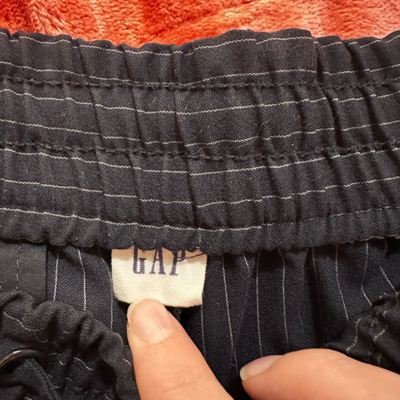 GAP navy blue pin stripe tie front pants - Picture 3 of 4